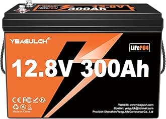 12V 300Ah LiFePO4 Lithium Battery, Built-in 200A BMS with 6000+ Deep Cycles Rechargeable 3840Wh Lithium Battery for RV Solar Marine Solar Panel Camping