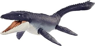 Jurassic World Ocean Protector Mosasaurus Dinosaur Action Figure Sculpted with Movable Joints Made from 1 Pound of Oceanbound Plastic, Kids Toy Ages 4 Years & Older - HCB04
