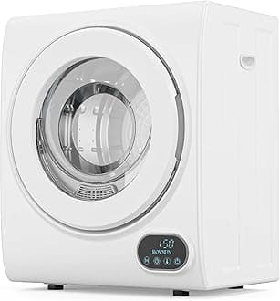 ROVSUN Portable Clothes Dryer, 110V 850W High End Front Load Laundry Tumble Dryer, 1.5 cu.ft Electric Dryer with Stainless Steel Tub & LCD Touch Panel for Apartment, Dorm