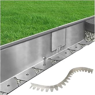 Landscape Edging Border,with Anchoring Stakes Top Commercial Grade Plastic Garden Border,Stainless steel Premium Yard Edging Fence,50 * 50*thickness 0.5mm,2m