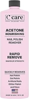 Nourishing Acetone Nail Polish Remover | Professional Quality | Rapidly Removes Natural, Natural, Gel, Acrylic, and Glitter Nails | 16 Fl oz