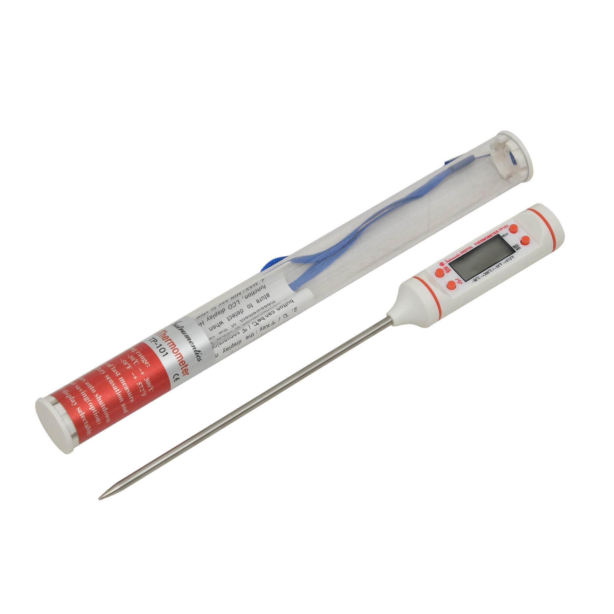 Pen Type Thermometer With LCD Display, Digital Stainless Steel Kitchen Temperature pen type Cooking Thermometer with Instant Read Sensor Long Probe and LCD Screen for Refrigerator, Grill