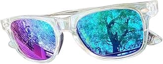 Sadhil Creations UVB/UVA Protection Dual Tone lens blue with purplish reflection shades | Transparent full rim frame | Sunglasses/goggles for boys and girls with Case and Pouch | aged 3-12years