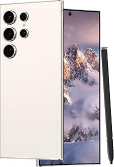 Unlocked Cell Phones C24 Ultra Smartphone Android 13 Phones 8GB+256GB/6.8" HD Screen/Dual SIM/108MP+48MP Camera/6800 mAh/Built-in Pen (White)