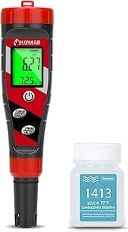 UIUZMAR pH Meter for Water Hydroponics Supplies - pH Up and Down Tester Digital PPM Meter EC Meter Combo for Home Growers – Accurate pH Tester TDS EC Reader for Hydroponics