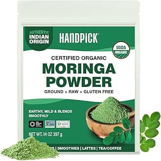 USDA Organic Moringa Powder (397g/14oz) Pure Moringa Oleifera Leaf Powder | Authentic Indian Origin | Gluten Free, Non-GMO | Perfect for Smoothies, Drinks, Tea & Recipes