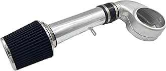Cold Air Intake Kit with Filter 1988-1995 Fit for Chevrolet GMC C/K/R/V C1500 C2500 C3500 K1500 K2500 K3500 for Suburban 1500 2500 Engine 4.3L V6 5.0L 5.7L V8 (Silver Tube & Black Filter)