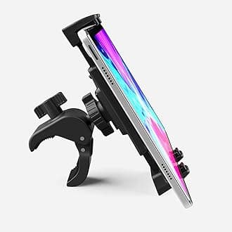 Bike Tablet Holder, Bicycle Phone Tablet Mount for Indoor Gym Treadmill, Spinning, Exercise Bike iPad Clip Phone Holder for iPad Pro, iPad Mini, 2, 3, iPad Air, Tablet Stand for iPhone/Samsung/kindle
