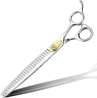 Gimars 8 Inch 54 Teeth Professional Dog Grooming Scissors Heavy Duty 440C Stainless Steel Ergonomic Pet Grooming Scissor for Dogs, Cats and Other Animals