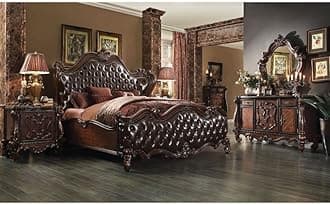 Acme Versailles Bedroom Set with Queen Bed, Nightstand, Dresser and Mirror