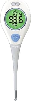 - Vicks RapidRead Digital Thermometer, Temperature Readings in 2 Seconds, Use as Oral Thermometer, Baby Rectal Thermometer or Under the Arm, Water Resistant