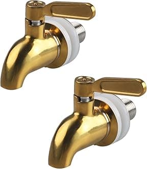 Stainless Steel Spigot Gold Replacement Faucet for Beverage Dispenser Sun Tea Jar Durable Food Grade Tap 2 Pack
