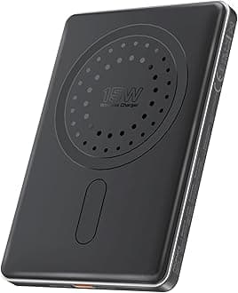 Promate Ultra-Compact MagSafe Power Bank with 15W Fast Wireless, 20W PD USB-C in/out port, Durable Aluminum Portable Charger for iPhone 17/16/15, Samsung S25 Ultra & Smartphones