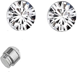 OOMPH Jewellery Pair of Silver Stainless Steel V Small Magnetic Non-Piercing Stud Earrings For Men & Boys (EFQ7)