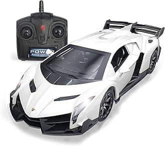 QUN FENG Remote Control RC CAR Racing Cars Compatible with Lamborghini Veneno Officially Licensed 1:24 Toy RC Cars Model Vehicle for Boys 6,7,8 Years Old,White