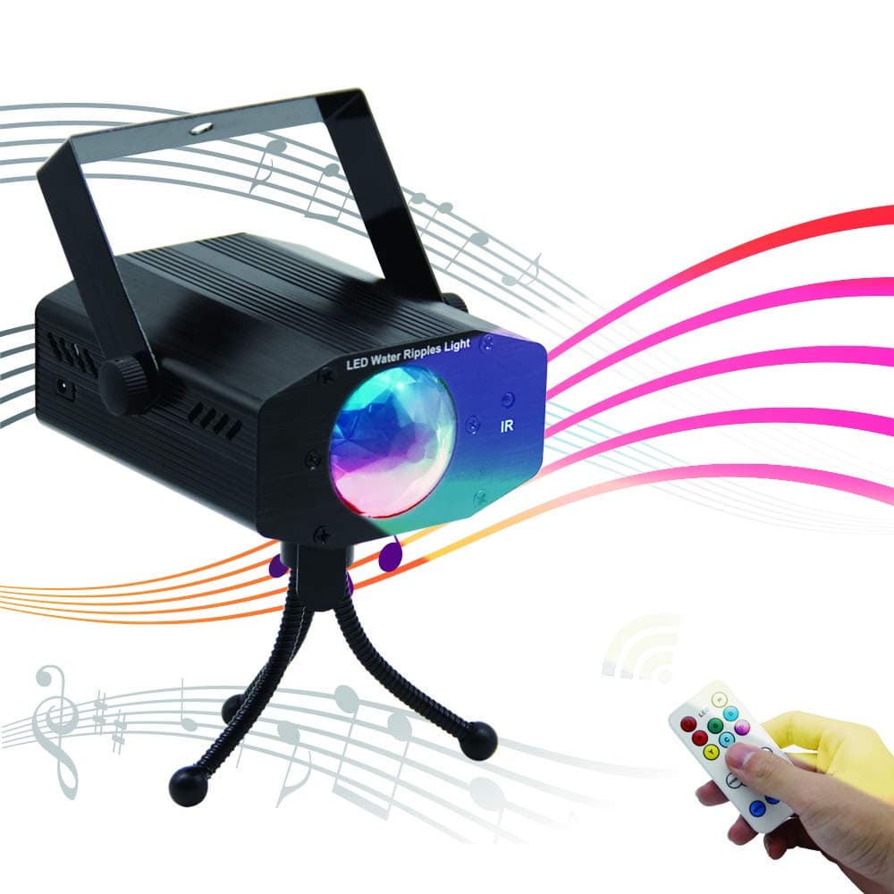 Reching LED Disco Light Sound Ocean Effect LED Stage Lights Strobe Effects,10 Colors with IR Controller For KTV Lighting Xmas Party Wedding Show Club Pub Disco DJ Lighting - 3rd Generation
