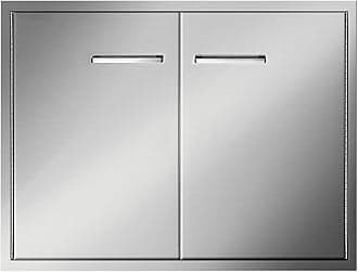 VEVOR Double BBQ Access Door, 33''Wx23''H Outdoor Kitchen Doors, Double Wall Construction Outdoor Cabinets with Hooks, Brushed 304 Stainless Steel BBQ Door, for BBQ Island Grill Station