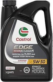 03128C Edge High Mileage Black ILSAC GF-5, API SN, ACEA A1/A5, ACEA B1/B5 5W30 Synthetic Motor Oil, 5 Quart