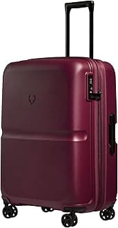 ANTLER - Single Stripe Hardside Luggage 26 Inch Checked-Medium Suitcase - Durable, Lightweight & Expandable, 4 Spinner Wheels - Adjustable Handle, TSA Lock - Heather Purple