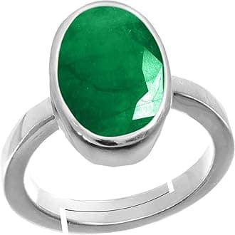 9.25 Ratti Brazilian Emerald Panna Original Gemstone Certified Natural Gemstone AA++ Quality Ring For Men(one size)