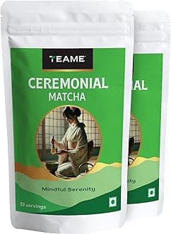 - TE-A-ME Matcha Tea Powder - Ceremonial Grade (Pack of 2) | Ceremonial Matcha 100g (50g x 2)