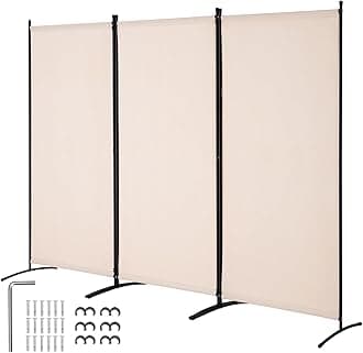 VEVOR Room Divider, 3 Panels Room Divider, Folding Privacy Screen and Portable Partition Divider for Room Separation, Freestanding Room Partitions for Office, Bedroom, Study, Beige