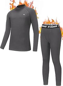 Ewedoos Thermal Underwear Set for Kids Thermals Top and Bottom Set Boys Long Johns Base Layer Thermal Set