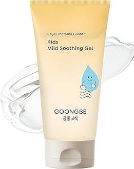 GOONGBE Kids' Mild Soothing Gel - Korean Kids After Sun Care Quick Soothing for Face and Body - Redness Relief Moisturizing Gel with Cica and Hyaluronic Acid - Allergen Free Scent, 5.07 fl.oz.