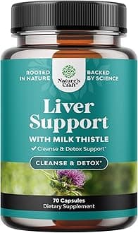 Liver Cleanse Detox & Repair - Milk Thistle Supplement for Digestion & Immune Health - Ginger Root, Choline & Dandelion Root - Herbal Liver Support with Silymarin, Beetroot & Artichoke - 70 Count