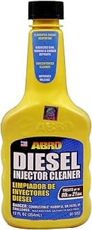 ABRO Diesel Injector Cleaner, 12 oz., Concentrated Fuel System Cleaner, Fuel Injector Cleaner, Diesel Fuel Additive, Improves Mileage, Eliminates Engine Hesitation, Treats Up to 21 Gallons