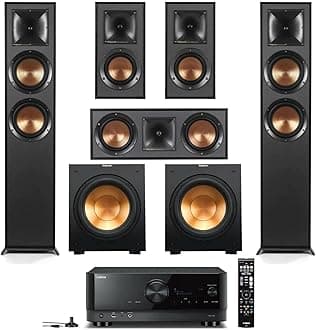 Reference Home Theater Pack with 2X R-625FA Floorstanding Speakers, R-52C Center Channel, Pair R-41M Bookshelf Speakers (Speaker System + 2X Subwoofers + Receiver)