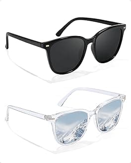 FIMILU 2 Packs Sunglasses for Women Polarized UV400 Protection Lens Fashion Big Frame Glasses Trendy Stylish Shade
