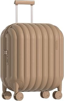 artrips）Hardside Lightweight Suitcase Luggage with Spinner Wheels & TSA Lock Luggages Set, Brown, 20", Fashion