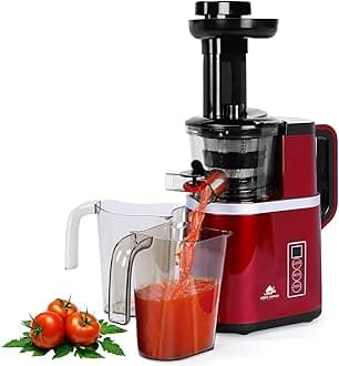 Masticating Extractor With Digital Control Panel; Easy To Clean Bpa-Free Slow Masticating Juicer 43 Revolutions Per Minute Features Compact Design Automatic Pulp Ejection, 150 Watts