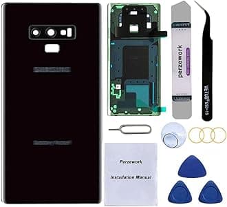 OEM Rear Back Glass Replacement for Samsung Galaxy Note 9 6.4 inches with Reparing Toolkit and Pre-Installed Adhesive (Midnight Black)