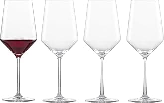 - Pure Cabernet Red Wine Glass (Set of 4), Graceful Wine Glasses for Red Wine, Dishwasher-Safe Tritan Crystal Glasses, Made in Germany (19 Ounce)