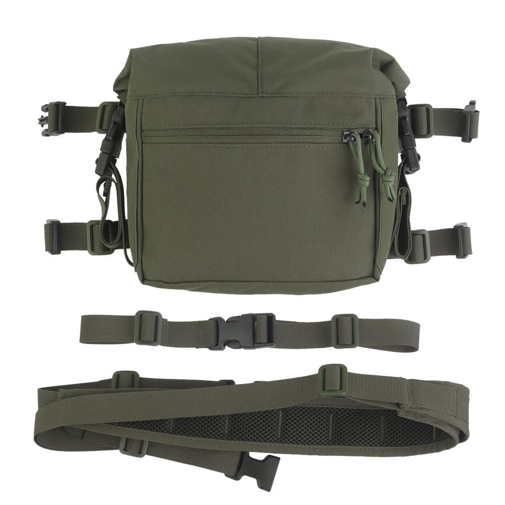 Tactical Expansion Pack Chest Bag,Large Capacity MOLLE Admin Pouch, Utility Chest Pouch for Placard Split Chest Rig