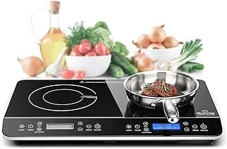 Duxtop LCD Portable Double Induction Cooktop 1800W Digital Electric Countertop Burner Sensor Touch Stove, 9620LS/BT-350DZ