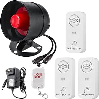 KERUI Water Detector Kit Water Sensor and 2.4G wifi 120DB Horn Host Complete Security System (Support 2.4G WiFi), App Alert and Water Leak and Drip Alert for Home Basement bathroom