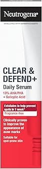Neutrogena Clear & Defend+ Daily Serum (1x 30ml), Refining and Clearing Face Serum with Salicylic Acid, AHA/PHA, Daily-Use Oil-Free, Suitable for Spot-Prone Skin to Help Defend Against Breakouts
