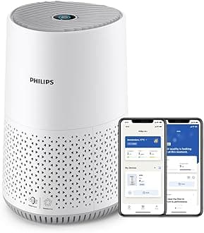 Air Purifier 600 Series, Energy Efficient with Smart Sensor, For allergy sufferers, HEPA filter removes 99.97% of pollutants, Covers up to 44m2, App control, White (AC0651/10)