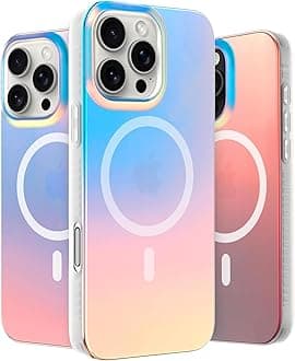 LONLI Hue - iPhone 16 Pro Case - Holographic Iridescent Smartphone Case [MagSafe Compatible] - Cute, Unique and Beautiful Shock Absorption Cover, Perfect for Women and Girls