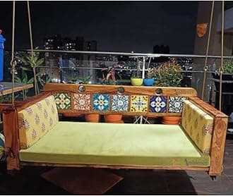 Wooden Convertible Flexible Reversible Swing/Jhula for Home, Garden, Indoor and Outdoor - Tiya