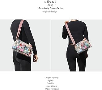 Women Fashion Tote Crossbody Handbags for Women Multi Pockets Shoulder Bag Nylon Travel Purse