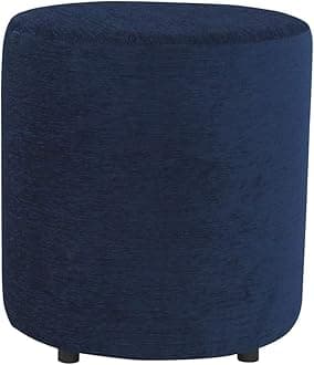 Siwa Style Barrel 30482 pouffes Sitting Round upholstered Foam Cushion Standard Ottoman Living Room Foot Rest Home (lxbxh-38x38x43cm-1 Unit) Blue