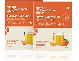 Sustainably Lean|Improve Metabolism To Manage Weight|For Men & Women|Fiber Rich|10 Bn Cfu Probiotic|30 Days Pack|Pack Of 2|Orange Flavour,2 Count,30 Servings