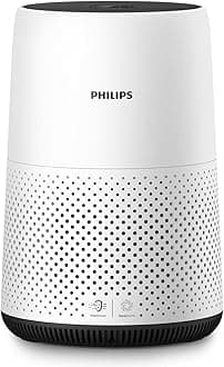 PHILIPS Air Purifier 800 Series, Purifies Rooms up to 698 sq ft (in 1h), 93 CMF Clean Air Rate (CADR), HEPA Filter, AHAM and Energy Star Certified, 99.99% allergen removal, AC0820/40, White