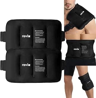 16" × 9" Flexible Gel Ice Packs Reusable for Lower Back with Strap, Dual-Sided Soft Body Ice Wraps for Shoulder, Neck, Abdomen and Leg Relief, Black 2 Packs