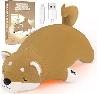 Electric Heating Pad for Period Cramps, Cuddly Soft 14" Shiba Inu Plush with a Hot Soft Belly USB Powered, Menstrual Heating Pad Neck Shoulder Pain Relief, Gift for Daughter Wife Period Heating Pad