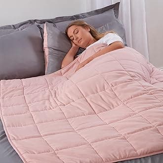 Brentfords Weighted Blanket Adults Teenagers Kids Therapy Sensory Anxiety Autism Insomnia Stress Relief-Blush Pink-150 x 200cm, 8kg(17lb)